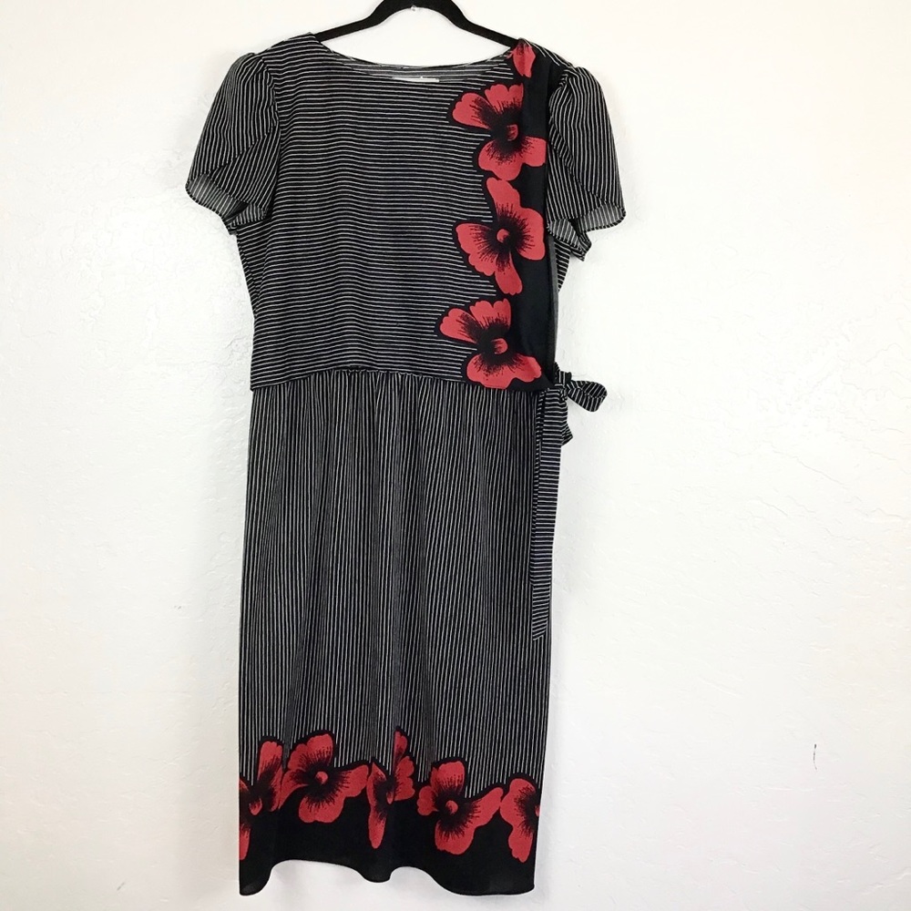 Vintage Alison Peters Black Pin Striped Dress